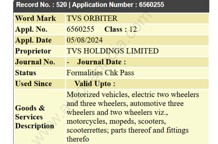 Entry-level TVS electric scooter likely to be called Orbiter